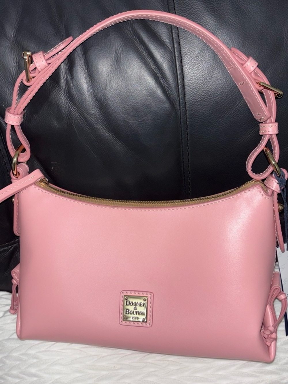 Dooney & Bourke Pink Leather Top-Zip Shoulder Bag